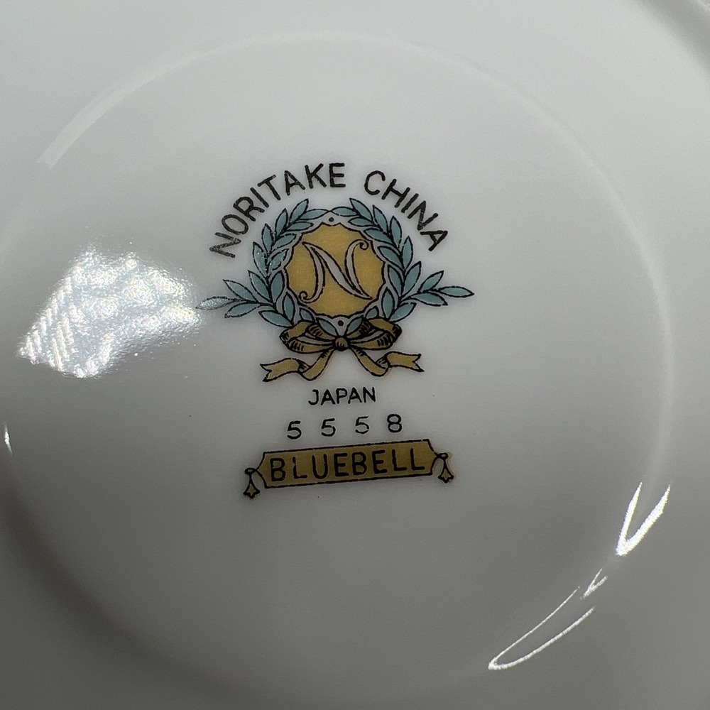 Noritake Bluebell 5558 Tea Cups & Saucers Set of 2 Japan Platinum Trim Excellent - Picture 11 of 13